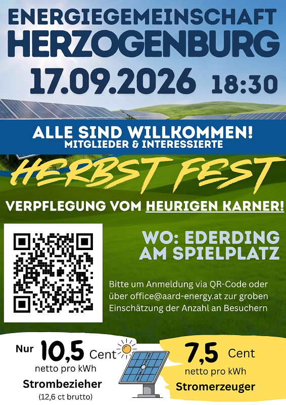 Herbstfest Flyer Aard EEG Herzogenburg